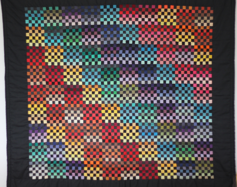 133x150cm_wuerfel-regenbogen, Quilt, 133 × 150 cm (Dorothee Kötter)