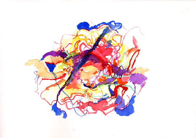 Kirsten Kötter: Site-specific painting, Malerei vor Ort, 2003/04, Aquarell, 17 × 24 cm