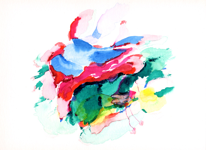 Kirsten Kötter: Site-specific painting, Malerei vor Ort, Spätsommer 2003, Aquarell, 30 × 40 cm