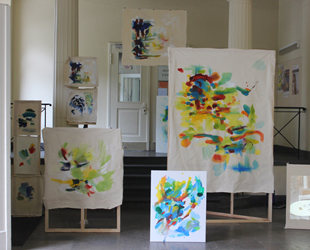 Site-specific Painting, 26.-28.6.2015, 48-Stunden-Neukölln, Albert-Schweitzer-Schule, von Kirsten Kötter