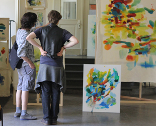 Site-specific Painting, 26.-28.6.2015, 48-Stunden-Neukölln, Albert-Schweitzer-Schule, von Kirsten Kötter