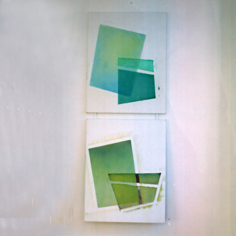 Kirsten Kötter: Die Freiheit des Raumes, 2011, Diptychon, Öl auf Leinwand, 190 x 70 cm