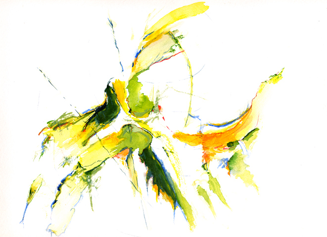 Kirsten Kötter: Site-specific painting, Malerei vor Ort, 1994, Aquarell, 24 × 32 cm