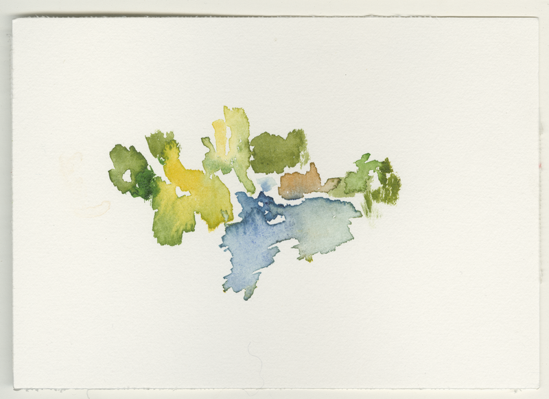 2022-10-21_halle-posthorn-teich, watercolour, 12 × 17 cm (Kirsten Kötter)
