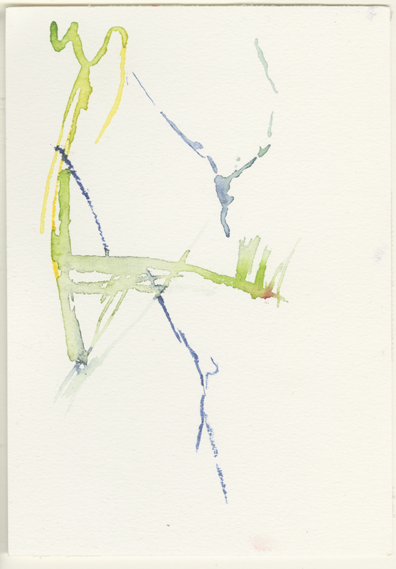 2023-11-17_the-gong-sax-melange_teil1-3, watercolour, 17 × 12 cm (Kirsten Kötter)