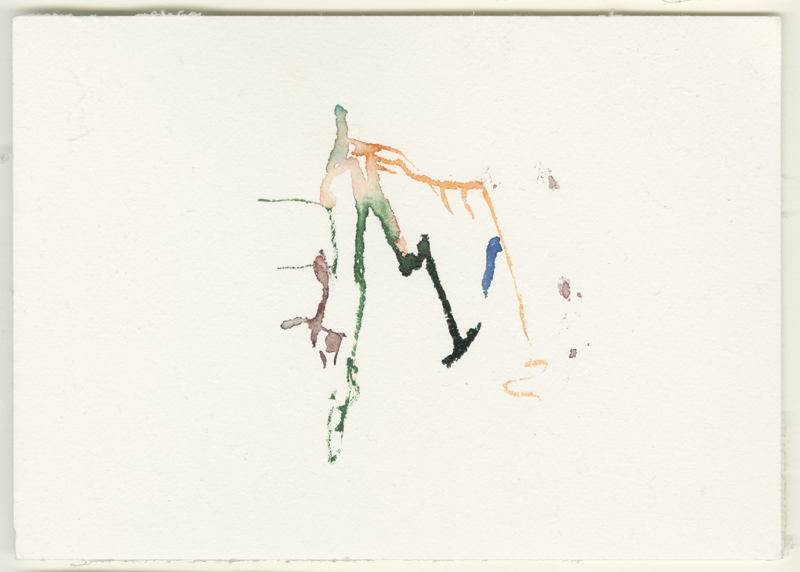 2023-11-17_the-gong-sax-melange_teil2-7, watercolour, 12 × 17 cm (Kirsten Kötter)